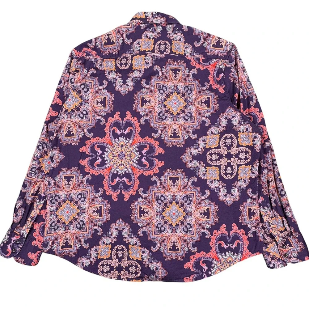Robert Graham Casino Royale Shirt Mens 4XL Purple Paisley Ornamental Medallion